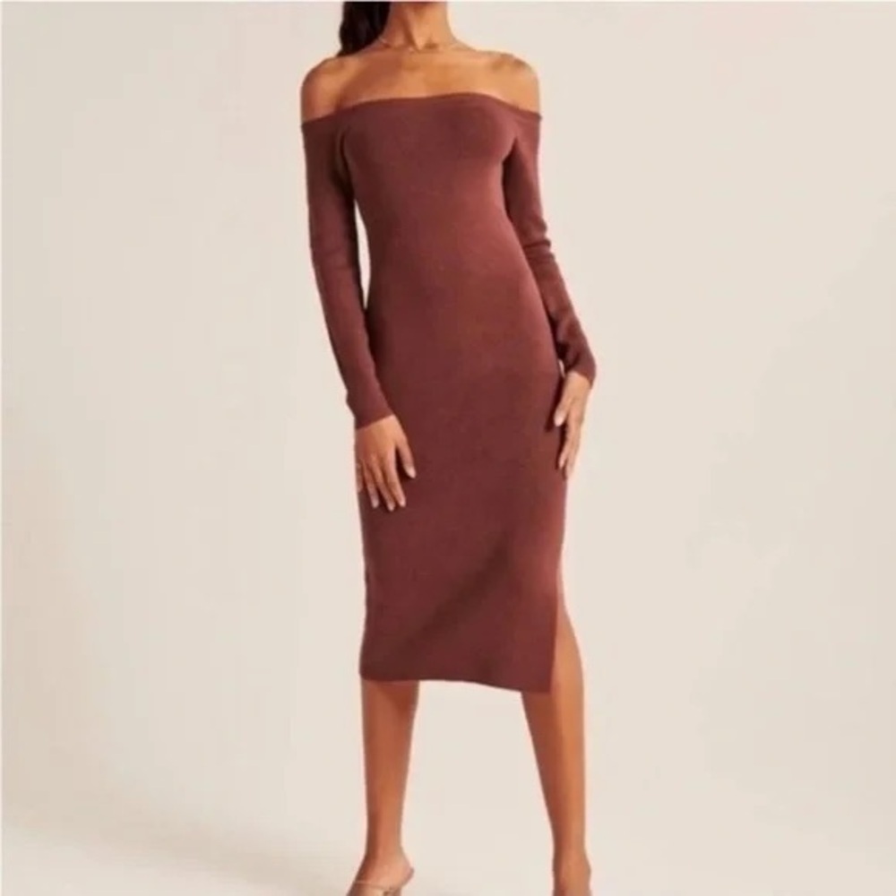 Abercrombie & Fitch Off the Shoulder Sweater Midi Dress